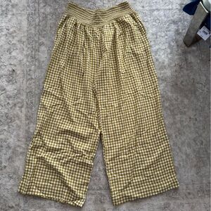 Kimchi Blue Mustard Checkered Wide Leg Pants